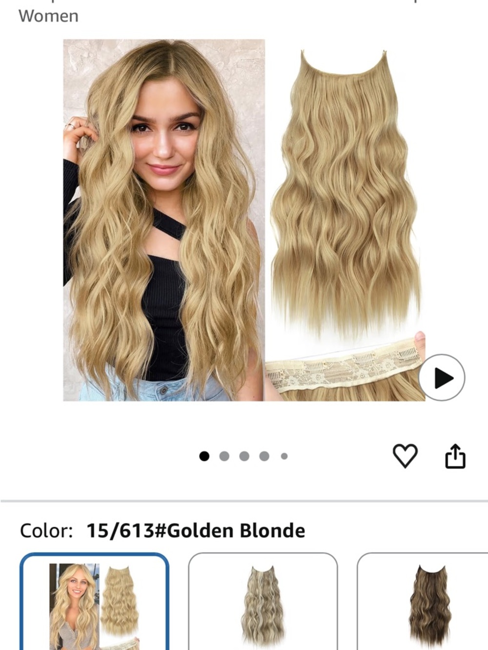 Golden Blonde Wavy Clip-In Hair Extensions - 15/613